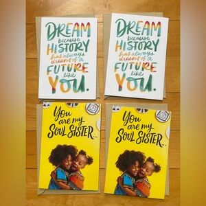 Set of 4 Hallmark Mahogany Cards Inspirational Dream and Soul Sister Best Friend